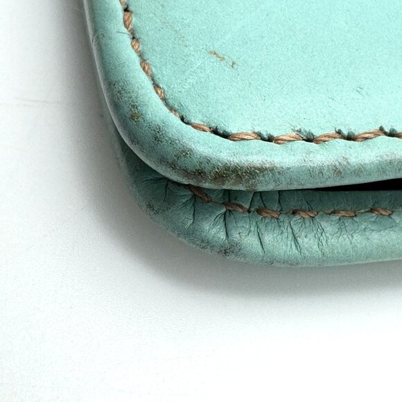 Franklin Covey Full-Grain Leather Planner Cover 7 X 4.25 Turquoise Strap Vtg - Picture 9 of 16